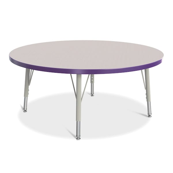 Jonti-Craft Berries Round Activity Table, 42 in. Diameter, E-height, Freckled Gray/Purple/Gray 6468JCE004 - main